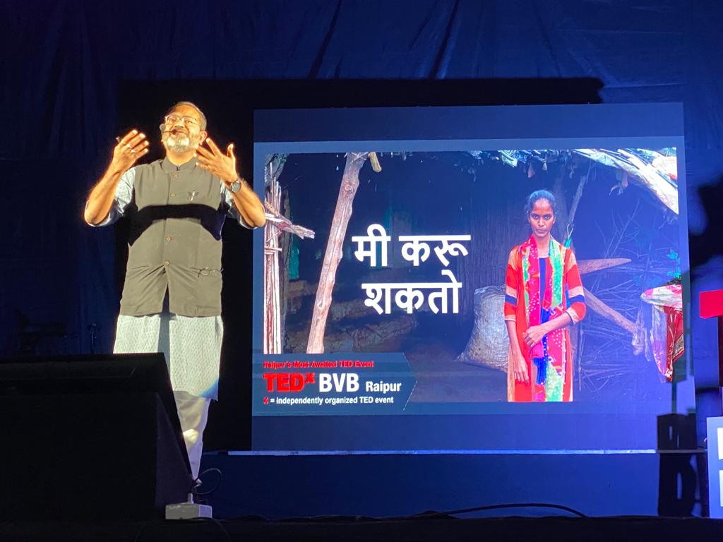 Our founder speaking at the TEDx Event in Raipur